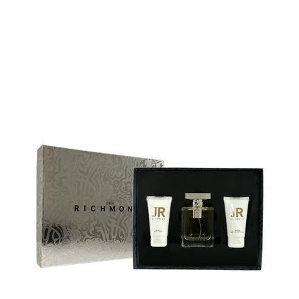 Set Cadou Parfum John Richmond pentru Femei, 100 ml + Gel de Duș, Culoare Argintie și Neagră