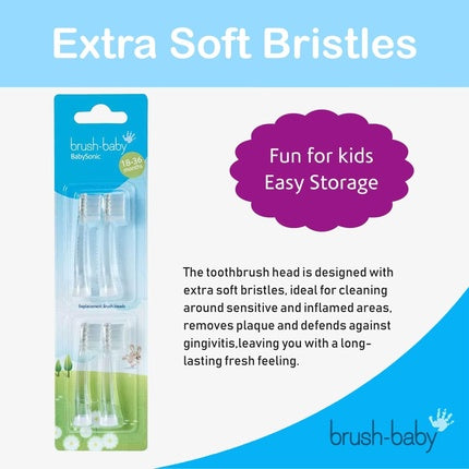 Capete periuță Brush-Baby BabySonic, transparente