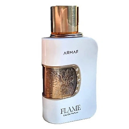 Eau de Parfum Armaf Flame, alb cu elemente aurii, 100ml