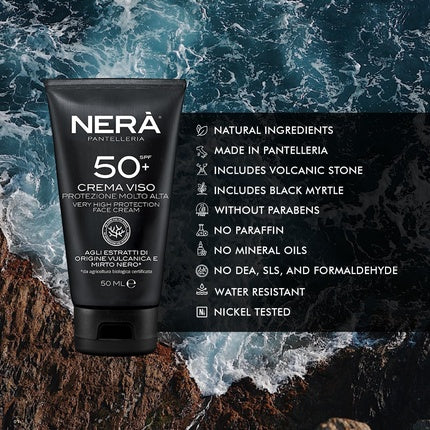 Cremă Față, Nera Pantelleria, SPF 50+, rezistentă la apă