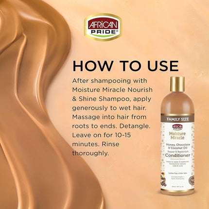 Condiționer African Pride Moisture Miracle Honey Chocolate Coconut Oil, 453g