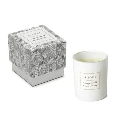 Lumânare masaj, Je Joue, aromă Ylang-Ylang și Mandarină, alb