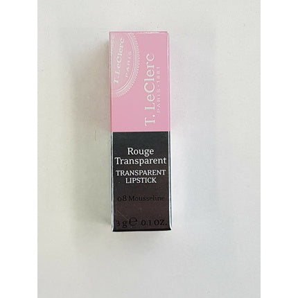 Bure de buze T.LeClerc Transparent Lipstick 08 Mousseline, roz