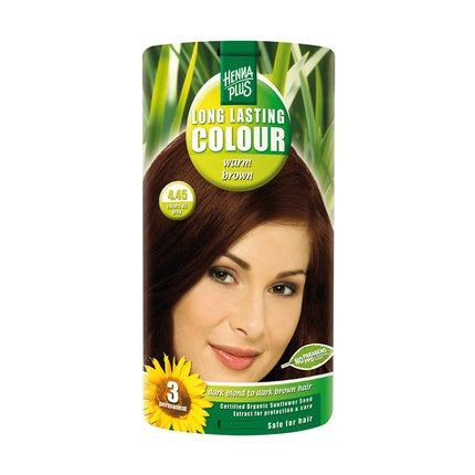 Vopsea de Păr Hennaplus Lasting 445 Warm Brown, Culoare: Maro Călduros