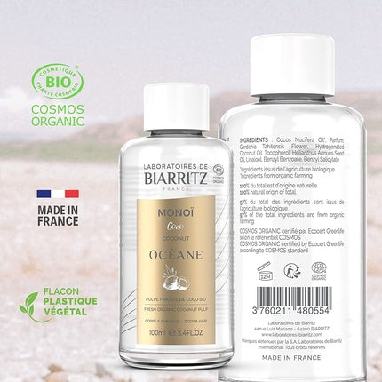 Ulei de corp, Laboratoires de Biarritz, Océane Monoi Coconut Bio, 100ml