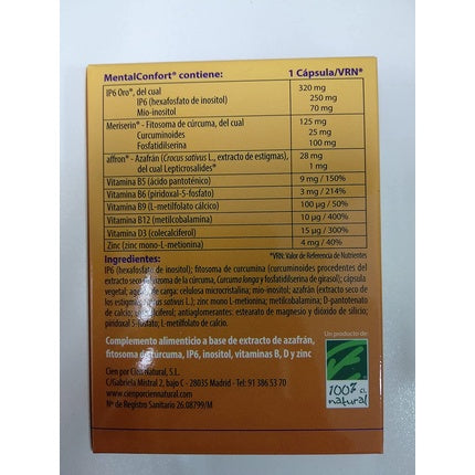 Supliment alimentar, 100%Natura, Mentalconfort, 30 capsule