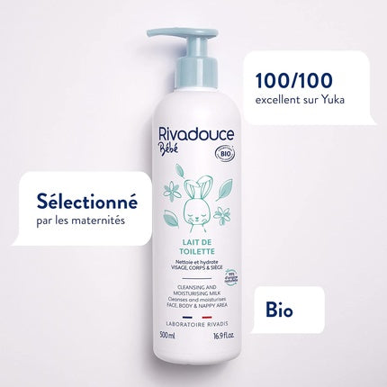 Lapte de Curățare Organic pentru Bebeluși Rivadouce, 500ml