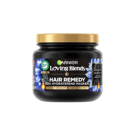 Masca de păr Garnier Loving Blends Magnetic Charcoal, 339g, negru, capac auriu