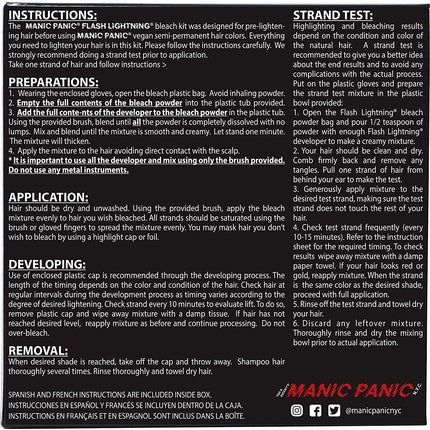 Kit Decolorare Păr Manic Panic Flash Lightning 30 Volume Alb