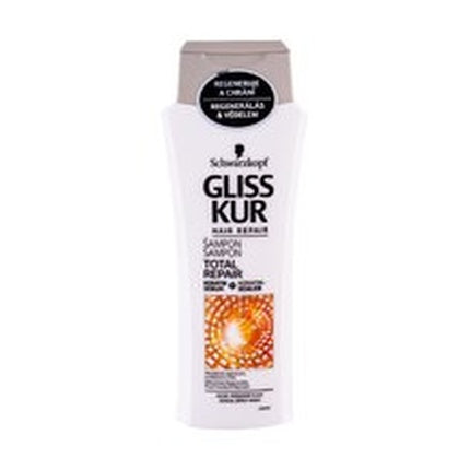 Șampon Schwarzkopf Gliss Kur Total Repair, alb cu design portocaliu, 380 ml