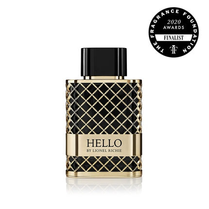 Parfum Masculin Lionel Richie Hello for Men 3.4oz, design negru și auriu