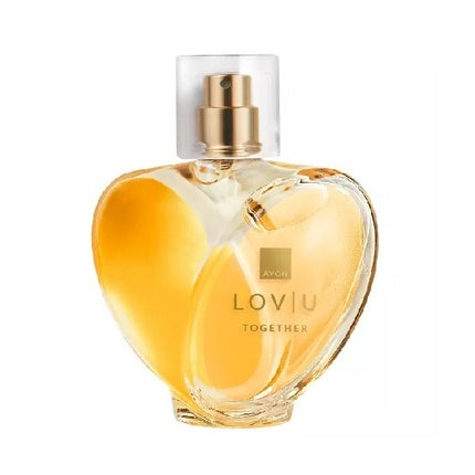 Avon Lov U Together Eau De Parfum 50 ml, sticlă formă inimă aurie