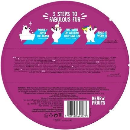 Mască păr hidratantă Bear Fruits Magic Moisturizing, 3x20ml