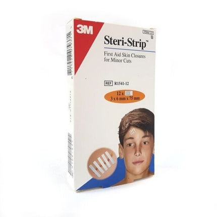 Steri-Strip First Aid Skin Closures, 3x6mm x 75mm - Pack of 12