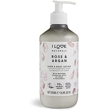 Loțiune pentru Mâini și Corp, I Love Naturals, Rose & Argan, 500 ml