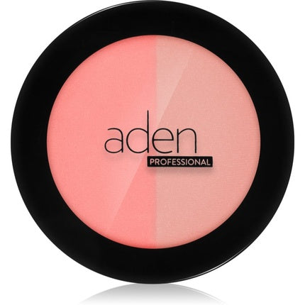 Blush Aden Cosmetics Matt & Glow Duo Color 01, ambalaj rotund negru, culori roz