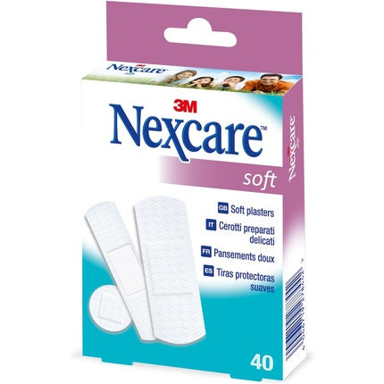 Bandaje adezive Nexcare Soft Strips, diverse dimensiuni, alb