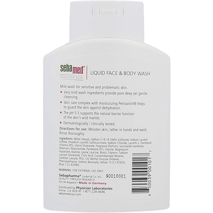Gel de Duș, Sebamed, Liquid Face and Body Wash, 200ml