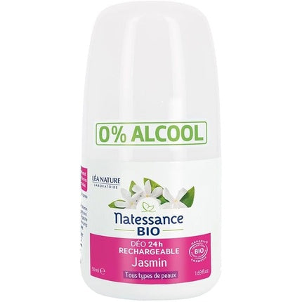 Natessance Deodorant Reîncărcabil cu Iasomie Organic, 50ml, Alcool 0%