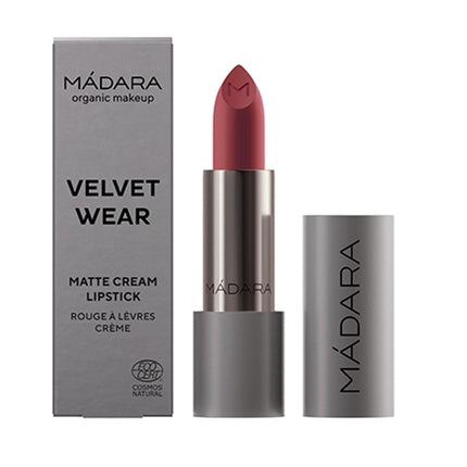 Mádara Velvet Wear Matte Cream Lipstick 504 Dominance, culoare roșu-maroniu