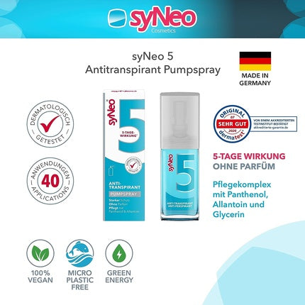 Deodorant Syneo, Antiperspirant, spray pompă, albastru, 30ml