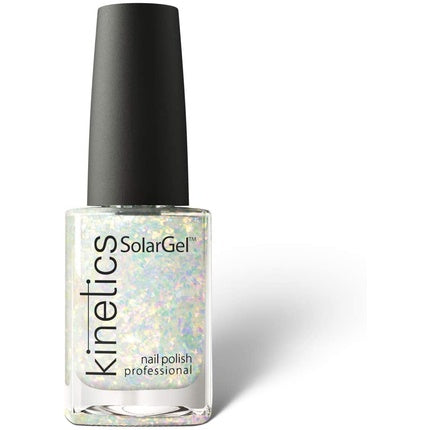 Lac Gel Polish Kinetics SolarGel Unicorn Tears #445, Culoare alb cu irizații multicolore