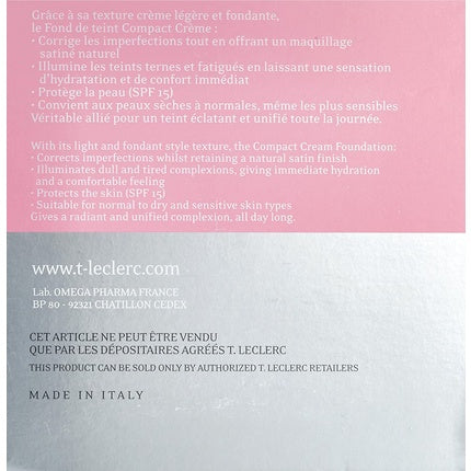Fond de ten compact T.LeClerc Crème Naturel 02 9g
