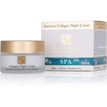 Cremă de noapte, H&B Dead Sea, Collagen, alb-auriu