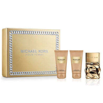 Set Cadou Parfum Michael Kors Pour Femme, 50 ml, ambalaj auriu cu lanț