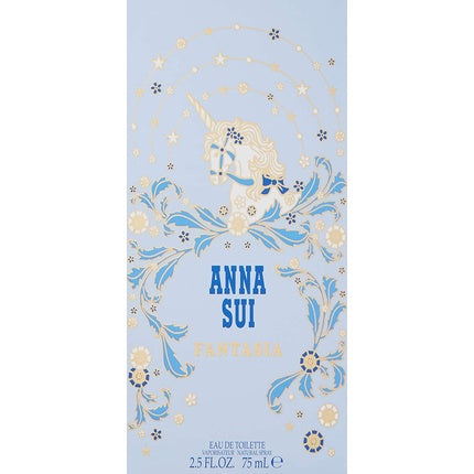 Parfum Anna Sui Fantasia, 75 ml, cutie albastră cu motive florale aurii