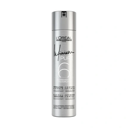 Spray de păr fixator, L'Oréal Professionnel, Infinium Pure Extra Forte, argintiu, 300 ml