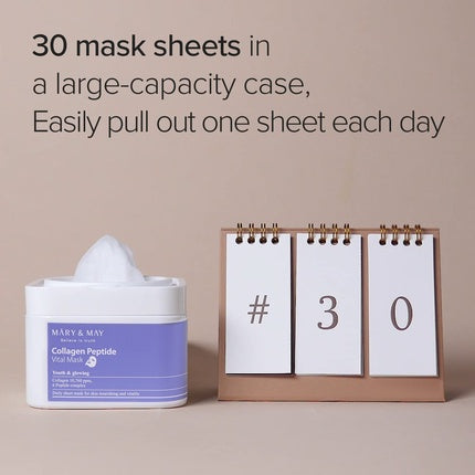 Masca faciala, Mary&May, Collagen Peptide, 30 bucati