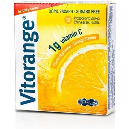 Tablete efervescente Uni-Pharma Vitorange 1g cu aromă de portocală