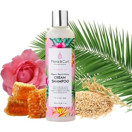 Șampon, Flora & Curl, Organic Rose and Honey, 320g
