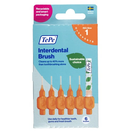 Periuțe Interdentale Tepe Original Orange Iso, Culoare Portocalie, Dimensiune 1, 0.45mm - Pachet 6 buc