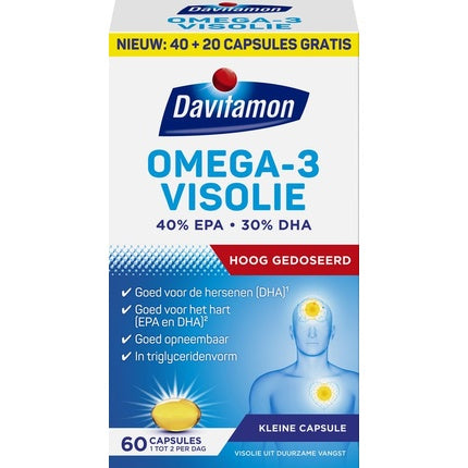 Capsule Omega-3 Davitamon, 60 capsule, cu EPA și DHA