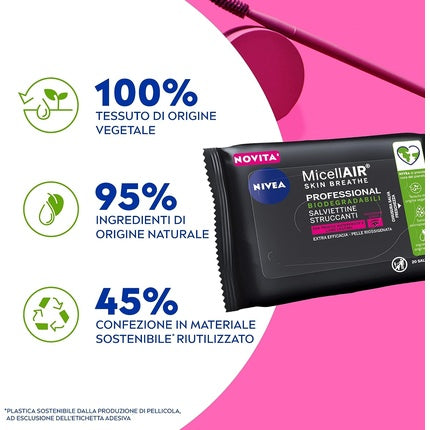 Servetele demachiante, Nivea, Micelare, piele si ochi sensibili