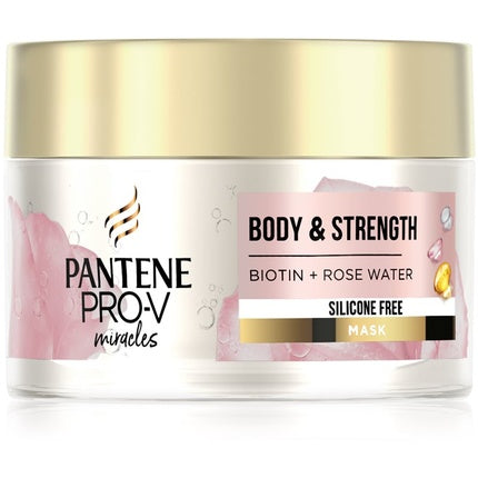 Masca de Păr Pantene Pro-V Miracles Body & Strength, 160 ml, Biotină + Apă de Trandafir, Fără Siliconi