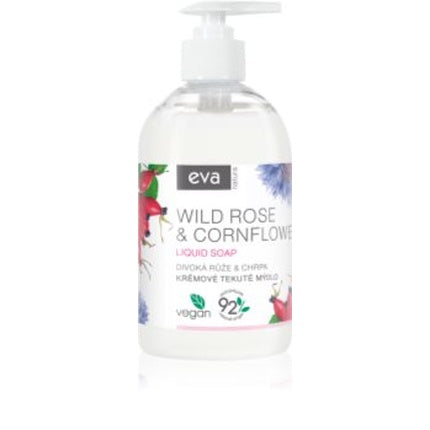 Săpun lichid pentru mâini, Eva Natura, Cornflower & Wild Rose, 500 ml