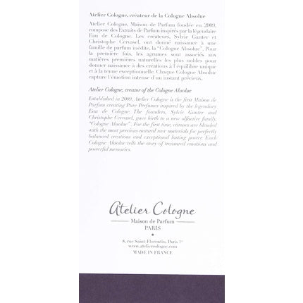Apă de colonie Atelier Cologne Oolang Infini, 100ml, transparent