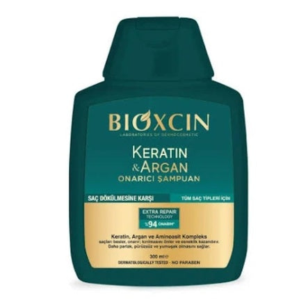 Șampon reparare păr Bioxcin cu Keratină și Ulei de Argan, 300 ml