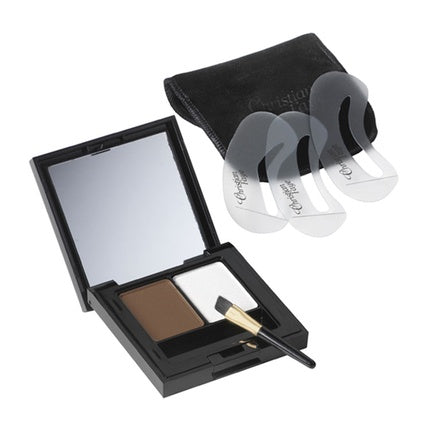 Set machiaj sprâncene, Christian Faye, Eyebrow Make Up Duo Highlighter Dark, cutie neagră
