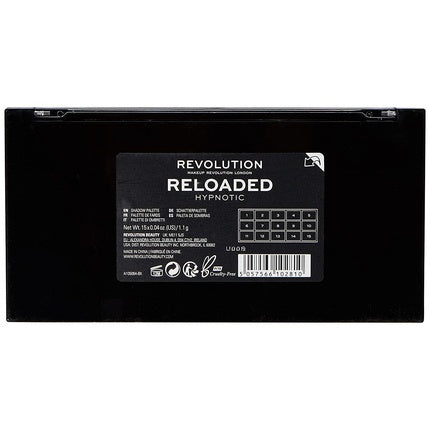 Paletă Farduri de Pleoape, Makeup Revolution, Reloaded Hypnotic 15 Nuante 16.5g