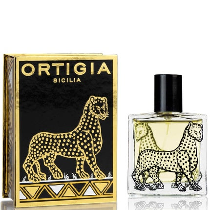 Ortigia Ambra Black Eau de Parfum, 30ml, sticlă transparentă cu leopard auriu, capac negru