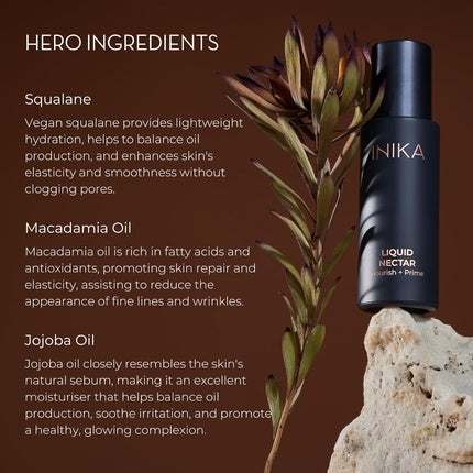 Inika Organic Liquid Nectar 3 in 1 Primer Skincare and Hydration Serum, 100ml
