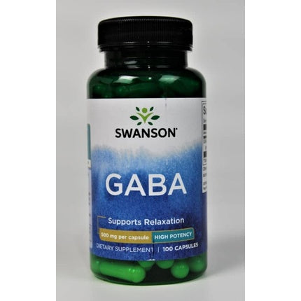 Supliment alimentar cu GABA, Swanson, 500mg, 100 capsule, pachet de 2