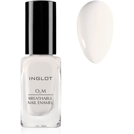 Lac unghii Inglot O2m Breathable Nail Enamel alb cod 601