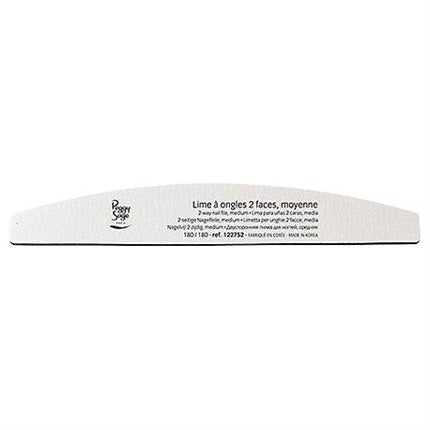 Lima pentru unghii, Peggy Sage, 2-Way Nail File Medium Half-Moon, albastru, 180/180 grit