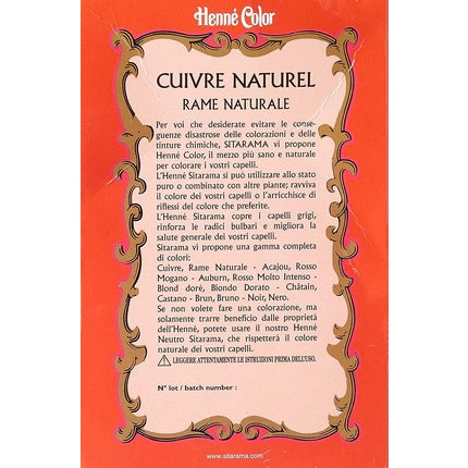 Pulbere Henna, Sitarama, Cupru, 100g