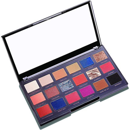 Paletă farduri de pleoape, Revolution Beauty, Regeneration Trends Azure, 18 nuanțe